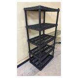 5-Tier Black Plastic Storage Shelving Unit