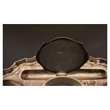 Antique Silver Inkstand with Cut Glass Inkwells