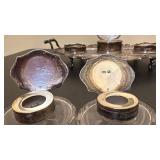 Antique Silver Inkstand with Cut Glass Inkwells