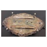 Antique Silver Inkstand with Cut Glass Inkwells