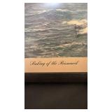 Framed Sinking of the Bismarck Print by Wilfrid Dawson 1943