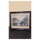 Framed Vintage Lithograph U.S. Military Academy West Point Scenic Print