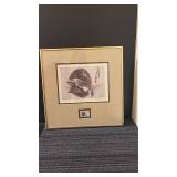 1988 South Carolina Migratory Waterfowl Hunting Conservation Print with Stamp, Framed