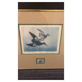 1989 South Carolina Migratory Waterfowl Stamp Print with Framed Stamp