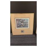 1990 South Carolina Tenth Anniversary Waterfowl Stamp Print by J.S. Wilson, Framed