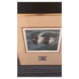 1986 South Carolina Migratory Waterfowl Stamp Print Framed Art with Stamp