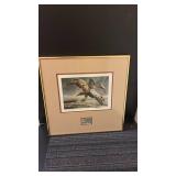 Framed Duck Print with Stamp by James Hautman