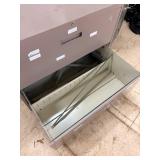 wide drawer two tier file cabinet