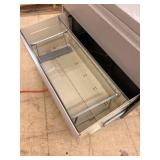 two drawer metal storage container
