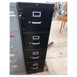 Black 4-drawer vertical filing cabinet