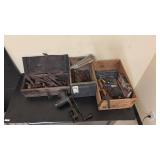 Collection of Vintage Hand Tools, Hardware, Universal No.3 Food Chopper, and Accessories