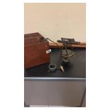 Vintage Surveyor Transit with Wooden Tripod and Case