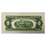 1928 F 2 Dollar US Note (Great Condition) In Protective Sleeve