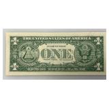 1957 A Series Blue Seal 1 Dollar Bill US Currency Silver Certificate (Great Condition) In Protective Sleeve