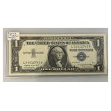 1957 A Series Blue Seal 1 Dollar Bill US Currency Silver Certificate (Great Condition) In Protective Sleeve