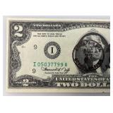 1976 Uncirculated $2 Dollar Bill Bicentennial 1st Day Stamp  "76 Minnesota State Fair Ink Stamp (In Protective Sleeve)