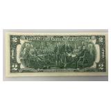 1976 Uncirculated $2 Dollar Bill Bicentennial 1st Day Stamp  "76 Minnesota State Fair Ink Stamp (In Protective Sleeve)