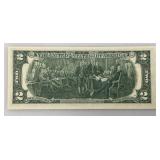 1976 Uncirculated $2 Dollar Bill Bicentennial 1st Day Stamp  "76 Minnesota State Fair Ink Stamp (In Protective Sleeve)