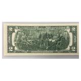 1976 Uncirculated $2 Dollar Bill Bicentennial 1st Day Stamp  Elvis With St Paul Stamp (In Protective Sleeve)