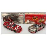 Vintage Collectible 1:24 Scale Die Cast NASCAR "DALE EARNHARDT JR." #8 & "KEVIN HARVICK" #29 Cars In Original Boxes