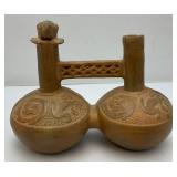 Vintage Peru Whistling Bridge Vessel 9" x 7" x 4 1/2"