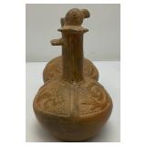 Vintage Peru Whistling Bridge Vessel 9" x 7" x 4 1/2"