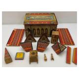 Antique REEDS New Cathedral Lithograph Building Blocks