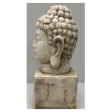 Mid Century Hollow Stone Buddha Head Bust 17" x 7" x 7"