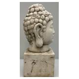 Mid Century Hollow Stone Buddha Head Bust 17" x 7" x 7"