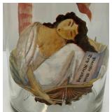 Large Vintage Oriental Themed Wine Bottle 19 1/2"