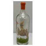 Large Vintage Oriental Themed Wine Bottle 19 1/2"