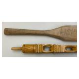 Misc. Vintage And Primitive Wood Items Including Grain Scoop And More