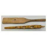 Misc. Vintage And Primitive Wood Items Including Grain Scoop And More