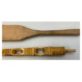 Misc. Vintage And Primitive Wood Items Including Grain Scoop And More