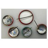 Vintage Collectible Political Buttons, Miniature License Plate Charm And More