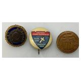 Vintage Collectible Political Buttons, Miniature License Plate Charm And More