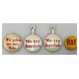 Vintage Collectible Political Buttons, Miniature License Plate Charm And More