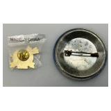 Vintage Collectible Political Buttons, Miniature License Plate Charm And More