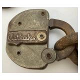 Vintage ADLAKE Brand Heavy Metal Padlock With Heavy Iron Chain