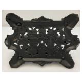 Antique Ornate Black Cast Iron Napkin/Letter Holder With Angel Cherub