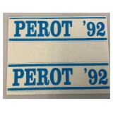 Vintage Collection Of Political Buttons And Bumper Stickers In Glass Front Display Case