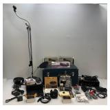 Large Group Of Studio Eguipment Including Radio Shack Microphone, Microphone Stand  And More