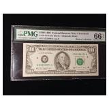 $100 1990 Federal Reserve Note Cleveland : Rickey Collection  Gem Uncirculated 66 EPQ  PMG Paper Money Guarantee -Tax Exempt