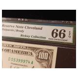 $100 1990 Federal Reserve Note Cleveland : Rickey Collection  Gem Uncirculated 66 EPQ  PMG Paper Money Guarantee -Tax Exempt