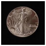 1987 Silver Eagle - 99.9% pure silver One Troy Ounce in pristine, uncirculated condition - TAX EXEMPT