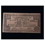 1942 Philippines Emergency Currency 50 Centavos  Used Condition - TAX EXEMPT