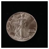 1987 Silver Eagle - 99.9% pure silver One Troy Ounce in pristine, uncirculated condition - TAX EXEMPT