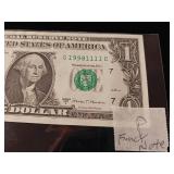 Fancy Note  Federal Reserve 2017A $1 Note  5 ones in serial number! - TAX EXEMPT