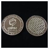 2 Uncirculated Bullion Coins  2 troy ounces total  OPM Metals  .999% Silver Tax Exempt - Made in the USA