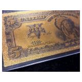 Nevada Goldback $5 Note  Contains 1:1000 Troy oz of 24Karat pure Gold - TAX EXEMPT
